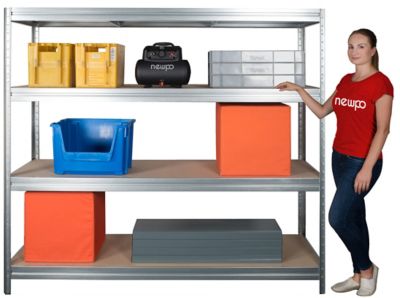 Mega Deal | 4x Garagenregale | HxBxT 1770 x 900 x 450 mm | 450 kg pro Fachboden | Silber | Certeo