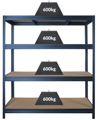 Mega Deal | 4x Schwerlastregale | HxBxT 1770 x 900 x 450 mm | 450 kg pro Fachboden | Dunkelgrau| Certeo