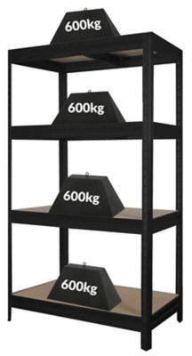 Mega Deal | 5x Profi-Schwerlastregale | HxBxT 1770 x 900 x 450 mm | 450 kg pro Fachboden | Dunkelgrau| Certeo | Certeo
