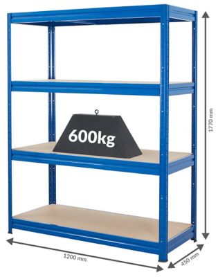 Mega Deal | 5x Profi-Schwerlastregale | HxBxT 1770 x 900 x 450 mm | 450 kg pro Fachboden | Dunkelgrau| Certeo | Certeo
