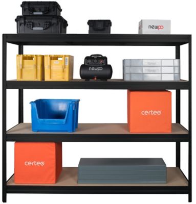 Mega Deal | 5x Profi-Schwerlastregale | HxBxT 1770 x 900 x 450 mm | 450 kg pro Fachboden | Dunkelgrau| Certeo | Certeo
