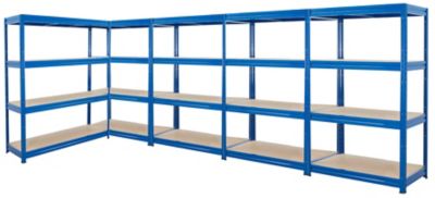 Lot de 5x étagères pour cave | HxLxP 1770 x 900 x 450 mm | 450 kg par tablette | Argent | Certeo