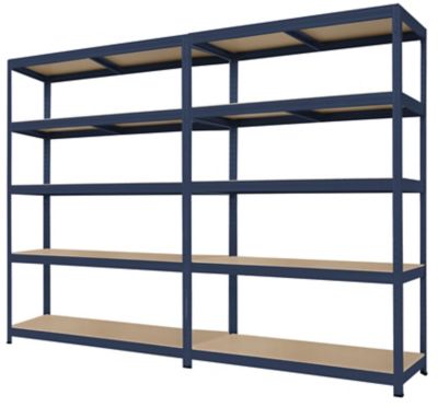 Lot de 2x étagères pour charges lourdes | HxLxP 1800 x 1200 x 450 mm | 250 kg par tablette | électro-galvanisé | Certeo