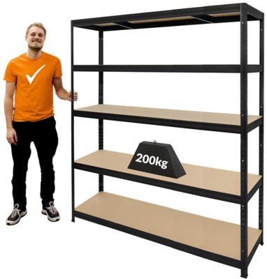 Lot de 2x étagères pour charges lourdes | HxLxP 1800 x 1200 x 450 mm | 250 kg par tablette | électro-galvanisé | Certeo