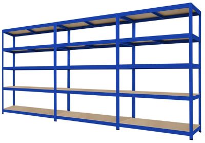 3x étagère industrielle pour charges lourdes | HxLxP 1770 x 1200 x 450 mm | 250 kg par tablette | Galvanisé | Certeo | Mega Deal