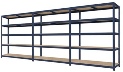 3x étagère industrielle pour charges lourdes | HxLxP 1770 x 1200 x 450 mm | 250 kg par tablette | Galvanisé | Certeo | Mega Deal