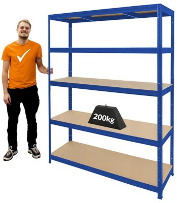 3x étagère industrielle pour charges lourdes | HxLxP 1770 x 1200 x 450 mm | 250 kg par tablette | Galvanisé | Certeo | Mega Deal