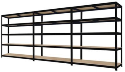 3x étagère industrielle pour charges lourdes | HxLxP 1770 x 1200 x 450 mm | 250 kg par tablette | Galvanisé | Certeo | Mega Deal