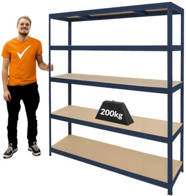 3x étagère industrielle pour charges lourdes | HxLxP 1770 x 1200 x 450 mm | 250 kg par tablette | Galvanisé | Certeo | Mega Deal