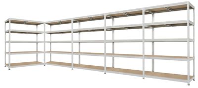 Mega Deal | 4x Schwerlastregale | HxBxT 1800 x 1200 x 450 mm | 250 kg pro Fachboden | Galvanisch verzinkt | Certeo