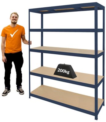 Mega Deal | 4x Schwerlastregale | HxBxT 1800 x 1200 x 450 mm | 250 kg pro Fachboden | Galvanisch verzinkt | Certeo