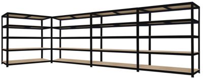 Mega Deal | 4x Schwerlastregale | HxBxT 1800 x 1200 x 450 mm | 250 kg pro Fachboden | Galvanisch verzinkt | Certeo