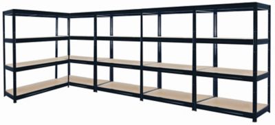 Mega Deal | 5x Garagenregale | HxBxT 1800 x 1200 x 450 mm | 250 kg pro Fachboden | Galvanisch verzinkt | Certeo