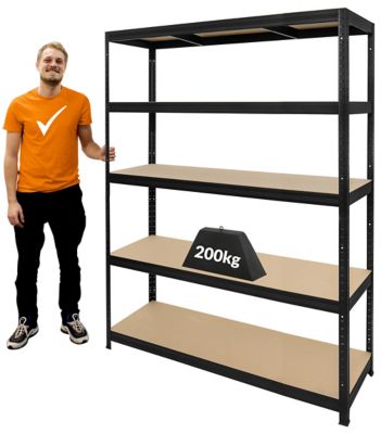 Mega Deal | 5x Garagenregale | HxBxT 1800 x 1200 x 450 mm | 250 kg pro Fachboden | Galvanisch verzinkt | Certeo