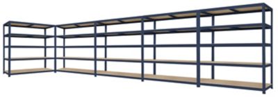 Mega Deal | 5x Garagenregale | HxBxT 1800 x 1200 x 450 mm | 250 kg pro Fachboden | Galvanisch verzinkt | Certeo