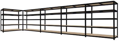 Mega Deal | 5x Garagenregale | HxBxT 1800 x 1200 x 450 mm | 250 kg pro Fachboden | Galvanisch verzinkt | Certeo