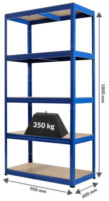 Mega Deal | 2x Werkstattregale | HxBxT 1800 x 900 x 450 mm | 350 kg pro Fachboden | Silber | Certeo