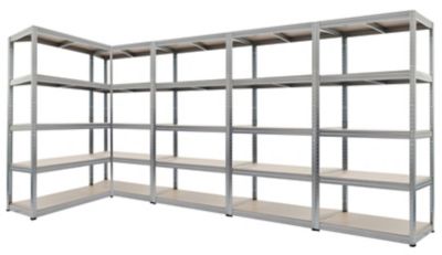 Mega Deal | 2x Werkstattregale | HxBxT 1800 x 900 x 450 mm | 350 kg pro Fachboden | Silber | Certeo
