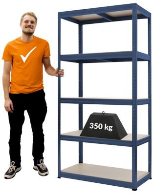 Mega Deal | 2x Werkstattregale | HxBxT 1800 x 900 x 450 mm | 350 kg pro Fachboden | Silber | Certeo