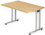 Schreibtisch | Modell BS | BxTxH 80 x 80 x 72 cm | Silber-Ahorn | Hammerbacher