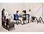 Schreibtisch elektrisch höhenverstellbar Josi | Stehpult | BxT 1400 x 800 mm | Gestell Weiß | Eiche | Novigami