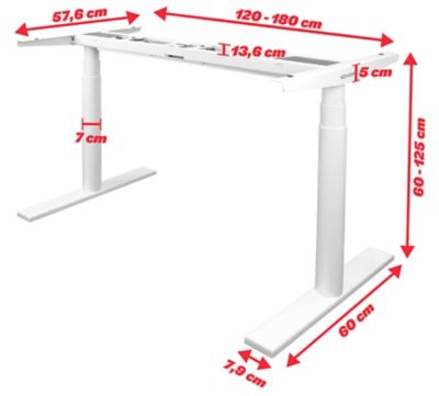Schreibtisch elektrisch höhenverstellbar Josi | BxT 1200 x 800 mm | Gestell Weiß | Platin | Novigami