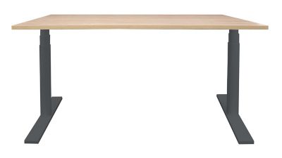 Schreibtisch elektrisch höhenverstellbar Josi | BxT 1400 x 800 mm | Gestell Grau | Eiche | Novigami