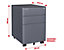Rollcontainer Kujii | Metall | 3 Schubladen | HxBxT 600x390x526 mm | Dunkelgrau | Novigami