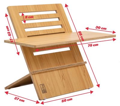 Convertisseur de bureau Suki | Rehausse de bureau assis-debout | HxLxP 560 x 500 x 370 mm | Blanc | Novigami