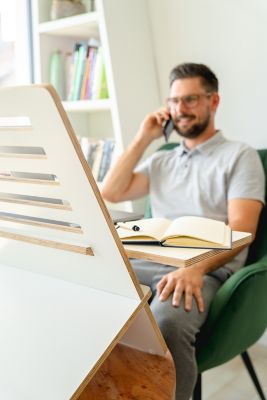 Convertisseur de bureau Suki | Rehausse de bureau assis-debout | HxLxP 560 x 500 x 370 mm | Blanc | Novigami