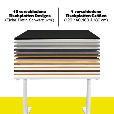 Schreibtischgestell elektrisch höhenverstellbar Josi | BxT 1200 - 1800 x 600 mm | Weiß | Novigami