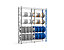 Kabeltrommelregal Porteco | Anbaumodul | Rundrohr Durchmesser- Spulenstützen: 34 mm | HxBxT 240 x 100 x 50 cm | Fachebenen: 4 | Signalblau, Lichtgrau | Certeo