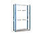 Vertikales Regal Porteco | Grundmodul | HxBxT 240 x 150 x 50 cm | Signalblau, Lichtgrau | Certeo