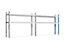 Weitspannregal Porteco Z100 | Anbaumodul | HxBxT 250 x 150 x 60 cm | Fachebenen: 2 | Traglast Fachboden: 850 kg | Signalblau, Lichtgrau | Certeo