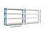 Weitspannregal Porteco Z100 | Anbaumodul | HxBxT 200 x 150 x 60 cm | Fachebenen: 2 | Traglast Fachboden: 850 kg | Signalblau, Lichtgrau | Certeo