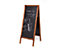 Kundenstopper | mit Holzgestell | BxH 51 x 63 cm | Schwarz, Kirschbaumholz | Certeo