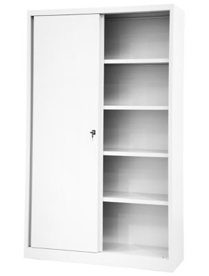 Bisley Armoire A Portes Coulissantes Eco 4 Tablettes 5 Hauteurs De Classeurs Argent Sd12194s355