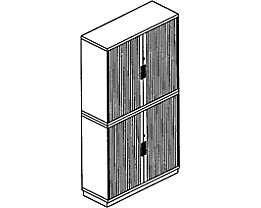 office akktiv CARINA Armoire à rideaux à lames verticales - 3 hauteurs classeurs en haut et en bas