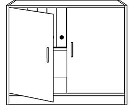 office akktiv STATUS Armoire de bureau - à portes battantes, 1 tablette