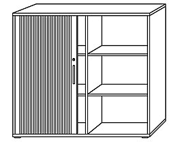 office akktiv RENATUS Armoire à rideaux - hauteur 1100 mm, 2 tablettes de chaque côté