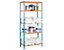 Schwerlastregal Maderclick | HxBxT 180 x 90 x 40 cm | Traglast pro Fachboden: 150 kg | Blau/Orange | Simon Rack