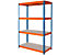 Mega Deal | 5x Kellerregal und 1x Werkbank | HxBxT 180 x 120 x 60 cm | Blau/Orange | Traglast pro Fachboden: 300 kg | Certeo