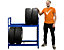 Mega Deal | 2x Reifenregal | Für bis zu 10 Reifen | HxBxT 1050 x 1100 x 350 mm | Blau | Traglast pro Fachboden: 100 kg | Certeo