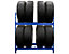 Mega Deal | 2x Reifenregal | Für bis zu 10 Reifen | HxBxT 1050 x 1100 x 350 mm | Blau | Traglast pro Fachboden: 100 kg | Certeo