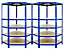 Mega Deal | 2x Werkstattregal | Eckelement | HxBxT 1800 x 900 x 450 mm | Blau | Traglast pro Fachboden: 175 kg | Certeo