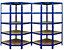 Mega Deal | 2x Werkstattregal | Eckelement | HxBxT 1800 x 900 x 600 mm | Blau | Traglast pro Fachboden: 175 kg | Certeo