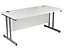 Schreibtisch Deluxe | BxT 800 x 800 mm | Silberner Rahmen | Weiß | Certeo