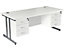 Bureau rectangulaire Deluxe avec 3 x 3 tiroirs | piétement en C | LxP 1600 x 800 mm | Pieds graphite | Hêtre | Karbon K3 | Certeo