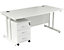 Bureau rectangulaire Deluxe avec caisson 2 tiroirs | piétement en C | LxP 1200 x 800 mm | Pieds blancs |Blanc | Karbon K3 | Certeo
