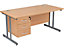  Schreibtisch Deluxe | BxT 1200 x 800 mm | mit 2 Schubladen |  Silberner Rahmen | Weiß | Certeo